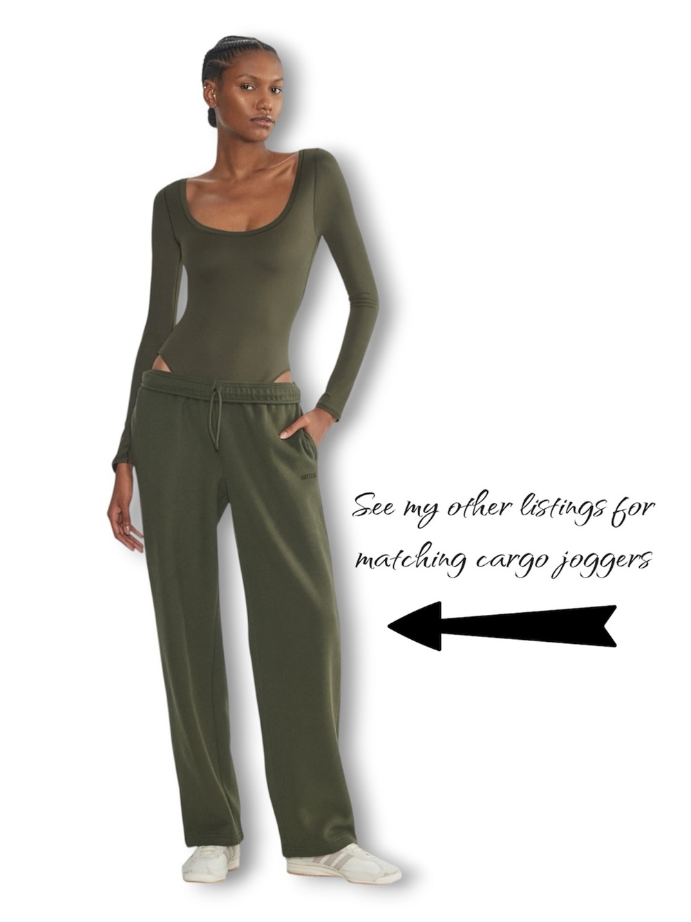 Aritzia AirBUTTER Aerobic Bodysuit Small Olive Green Long Sleeve Scoop Top EUC
